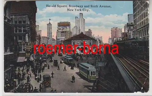 82371 Ak New York City Herald Square, Broadway & Sixth Avenue um 1920