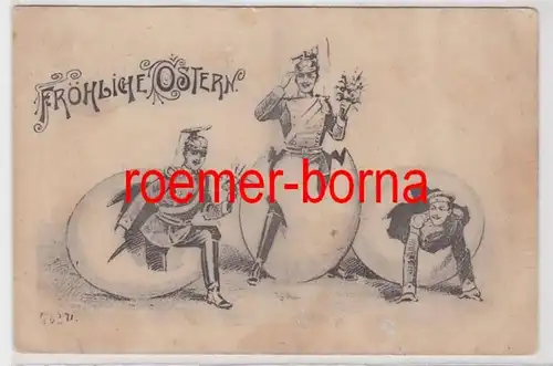 86362 Künstler Ak Fröhliche Ostern. Soldaten kriechen aus dem Ei 1912