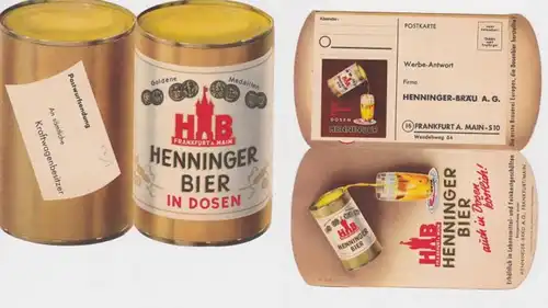 95898 Publicité Bière en boîte Ak Frankfurt a.M. Henninger en boîtes vers 1940