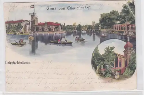 86673 AK Leipzig Lindenau - Gruss von Charlottenhof 1902