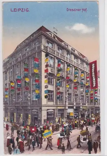 87137 AK Leipzig Dresdner Hof - Meilleurs salutations du salon de Leipzig vers 1910