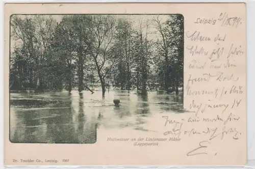 87740 AK Leipzig - Hochwasser an der Lindenauer Mühle (Luppepartie) - 1899