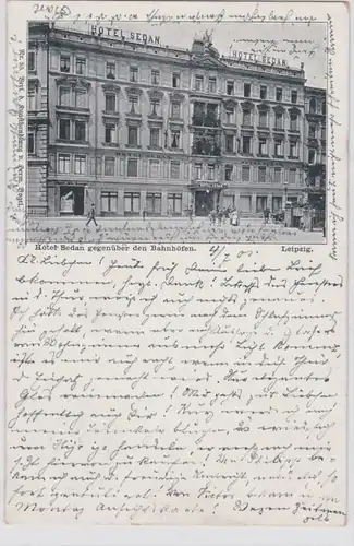 88388 AK Leipzig - Hôtel Sedan en face des gares 1901