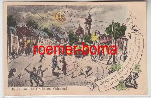 82363 Humor Ak Feuchtfröhliche Grüße aus Grinzing! 1938