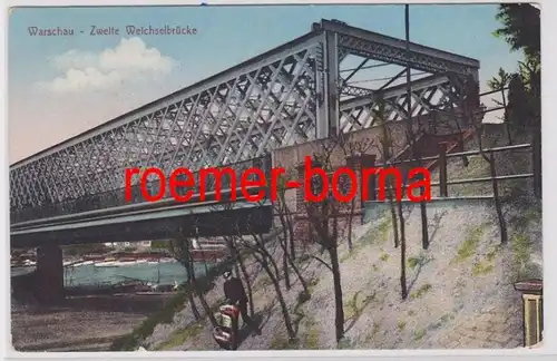 84828 Ak Varsovie Deuxième pont Vistule 1918