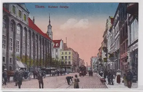 92664 Ak Thorn Torun Kulmer Strasse mit Geschäften um 1910