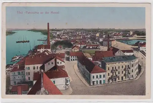 64460 Ak Tilsit Sowetsk (Kaliningrad) Panorama an der Memel 1912
