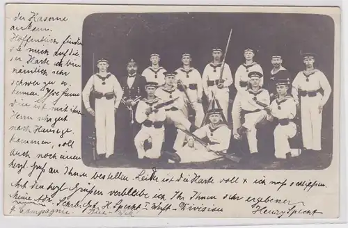 88045 Photo AK matelots de la 1ère division du chantier naval Kiel Marine impériale 1906