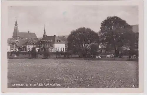 16496 Ak St.Wendel Vue sur le parc Café vers 1930