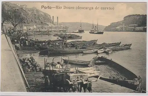 83706 Ak Porto Portugal - Rio Douro (descarga de carvao) 1914