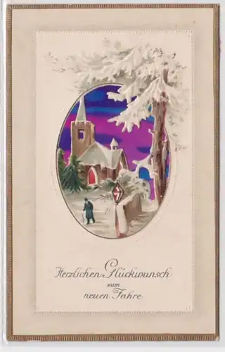 12950 Arrêt contre la lumière Ak Félicitations pour la nouvelle année 1915