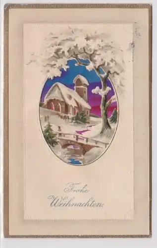 97403 Arrêtez la lumière Ak Joyeux Noël Église enneigée 1915