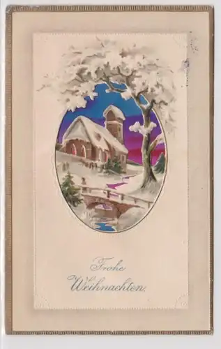 97403 Halt gegen das Licht Ak Frohe Weihnachten verschneite Kirche 1915