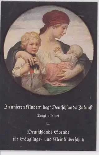 87219 Artiste Ak Allemagne Don pour la protection des nourrissons et des enfants en bas âge 1917