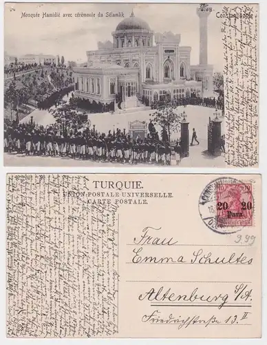 80555 AK Constantinople Constantinople Mosquée Deutsche Post en Turquie 1909