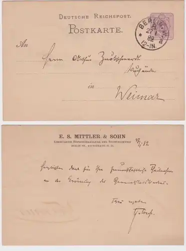 00918 DR Carte postale complète P10 Imprimer E.S. Intermédiaire & Fils Berlin 1882
