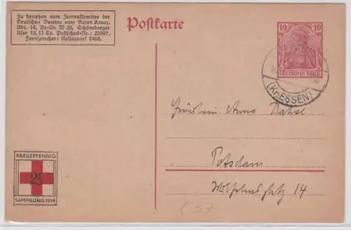 09161 DR PRIVAT Ganzsachen Postkarte PP32/C37/02 Kreuzpfennig Sammlung 1914