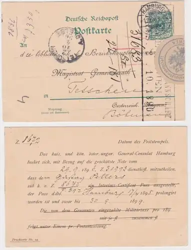 10856 Ensemble des objets Carte postale P36 Pression K.K. Équipe de district Hambourg 1896