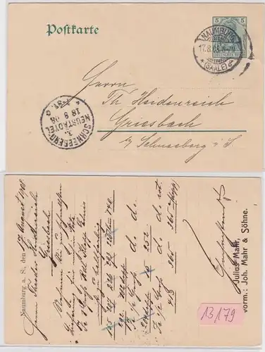 13179 Cas entier Carte postale P78 Créateur Julius Mahr avant & Söhne Naumburg 1908
