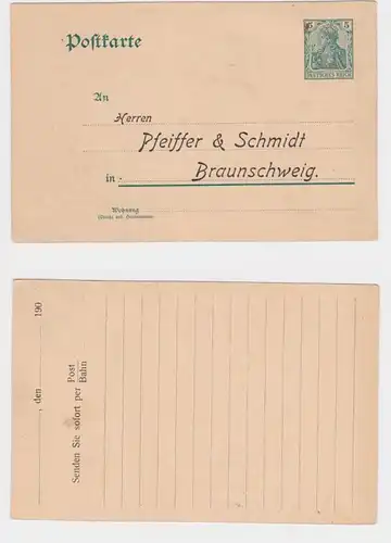 15412 DR Ganzsachen Postkarte P64 Zudruck Pfeiffer & Schmidt Braunschweig