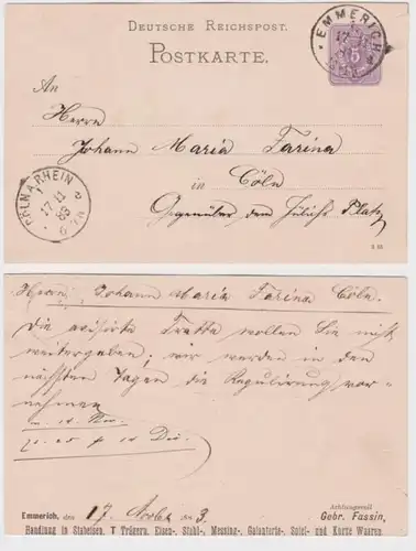 18446 DR Carte postale complète P12 Impression en caractères gras Inventaire Emmerich 1883