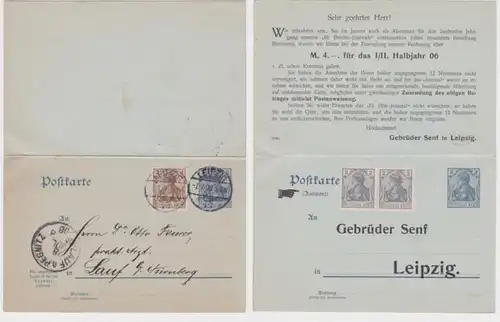 18743 DR Ganzsachen Postkarte P66 Zudruck Gebrüder Senf Leipzig 1906