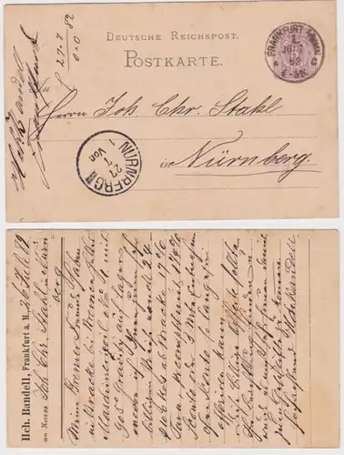 19313 DR Carte postale complète P10 Rédaction Hch. Bandell Frankfurt am Main 1882