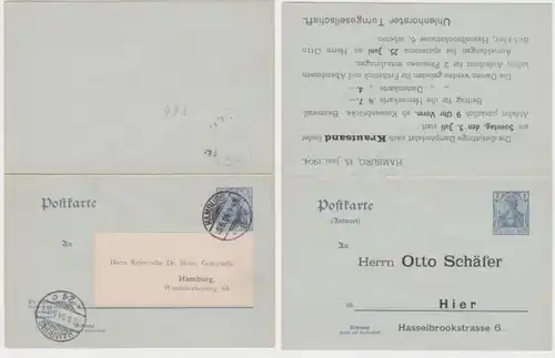 27180 DR Carte postale complète P66 Zuschruck Uhlenhorster Turngesellschaft Hambourg