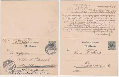 31619 DR entier carte postale P31b W. Rode grande lotterie d'or Schwerin 1897