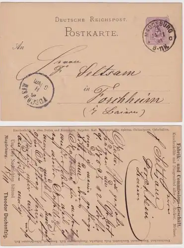 31941 DR Carte postale complète P10 Imprimer Theodor Dzenfzig Magdeburg 1880