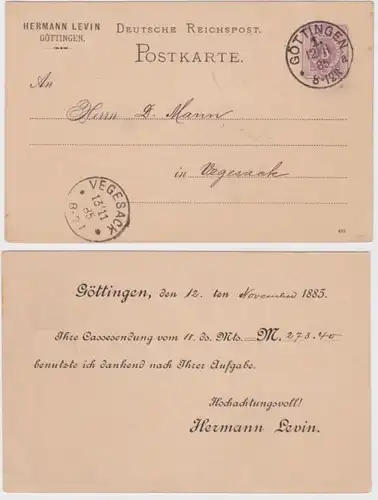 32865 DR Carte postale complète P12 tirage Hermann Levin Göttingen 1885