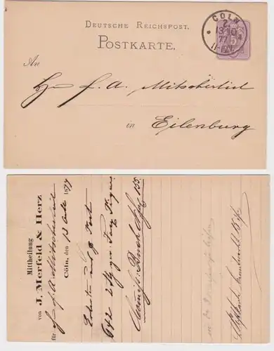 33002 DR Carte postale complète P10 Pression J. Merfeld & Herz Cöln 1877