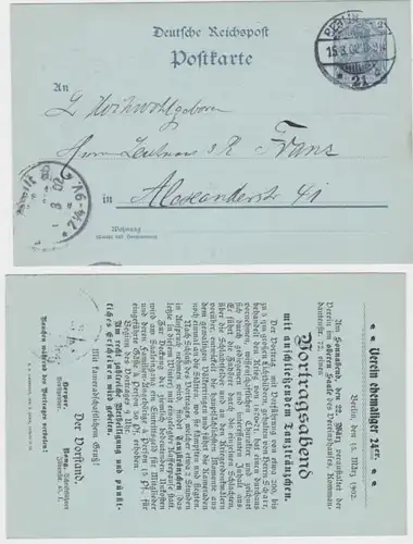 37612 DR Ganzsachen Postkarte P51 Zudruck Verein ehemaliger 24er Berlin 1902