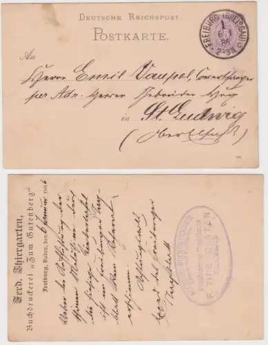 38033 entier Carte postale P12 tirage Ferd. Thiergarten Buchgrapfei Freiburg