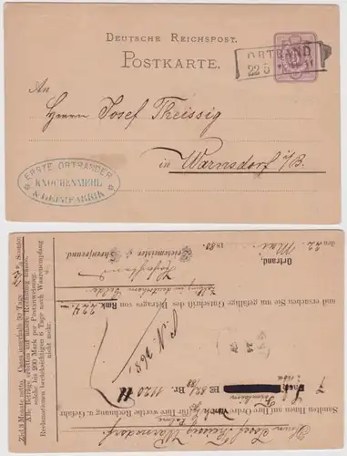 42563 Ganzsachen Postkarte P10 Zudruck Briesemeister & Ehrenfreund Ortrand 1880