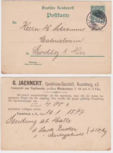 42608 DR Ganzsachen Postkarte P36 Zudruck G. Jaehnert Spedition Naumburg 1917