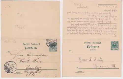 48717 DR Ganzsachen Postkarte P31 Zudruck L.Ludwig Gold-Lotterie Schwerin 1898
