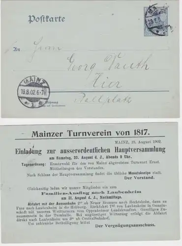 48740 Carte postale P57 Imprimer Mainzer Turnverein Comité de divertissement