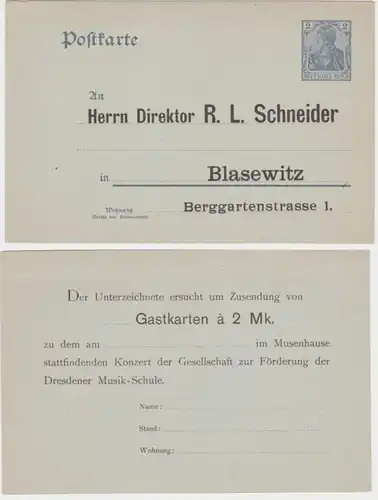 52126 DR Ganzsachen Postkarte P63 Zudruck Direktor R.L. Schneider Blasewitz