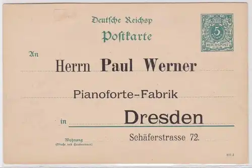 52149 DR Plein de choses Carte postale P30 Pression Paul Werner Pianoforte-Fabrik Dresde