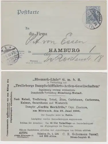 55087 DR Ganzsachen Postkarte P66F Zudruck C.E. Goltermann Succsrs. Altona 1906