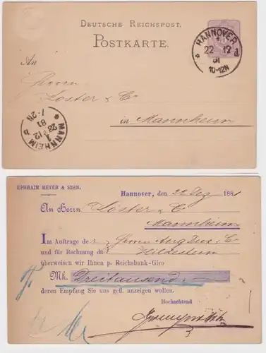 55842 DR Carte postale complète P10 Impression Ephraim Meyer & Sohn Hannover 1881
