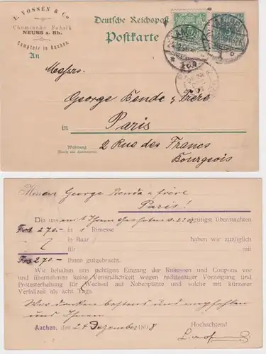 55876 DR Carte postale complète P36 Impression L. Vossen & Co. Fabrik Neuss 1898