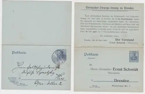 56227 Ganzsachen Postkarte P66 Zudruck Goldschmiede-Zwangs-Innung Dresden 1903