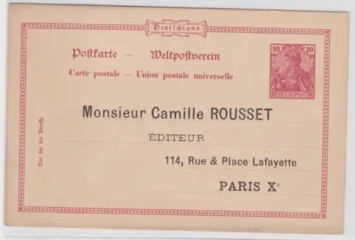 56920 DR Ganzsache Postkarte P53 Zudruck Monsieur Camille Rousset Éditeur Paris