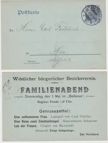 67613 Carte postale complète P57Y Texte imprimé Westl. bourgeois Association de district Chemnitz