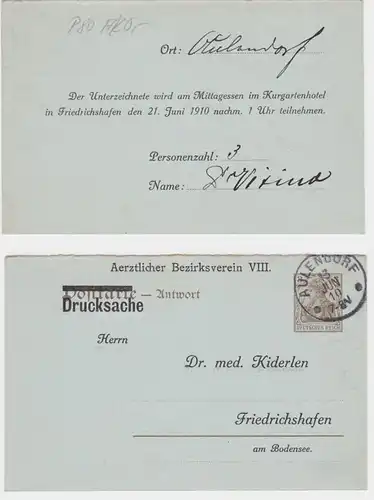 70048 Ganzsachen Postkarte P80 Zudruck Ärztl. Bezirksverein VIII Friedrichshafen