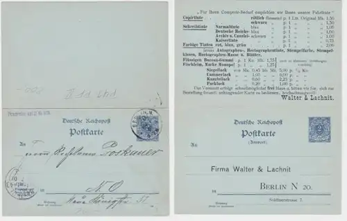 71763 Carte postale P41 PFII Imprimer Entreprise Walter & Lachnit Berlin 1901