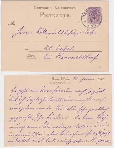 74377 DR Plein de choses Carte postale P18 Zuschriften Thiergartenstrasse 7 Berlin W 1889