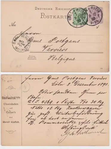 75121 DR Carte postale complète P18 Impression Chocollwerck'sche Chocoladen Cöln 1890